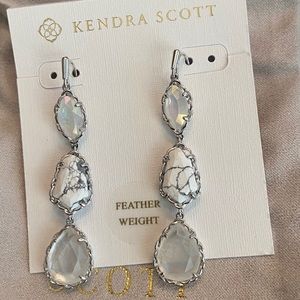 Kendra Scott Gwenyth White Linear Earrings
